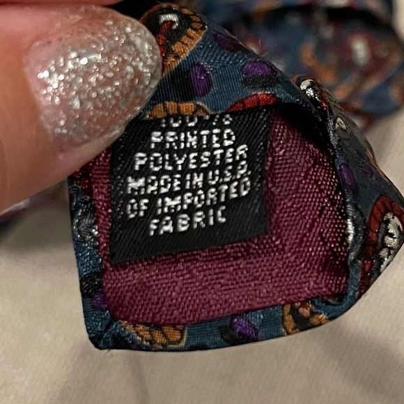 CHRISTIAN DIOR MONSIEUR Abstract On Multicolor Polyester Necktie Tie - Picture 3 of 4